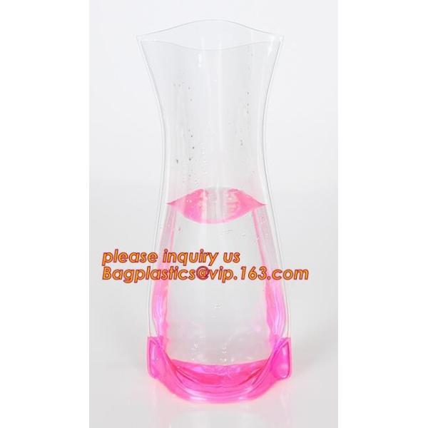 Square Plastic Vase,Plastic Flower Vases, transparent PVC bag, vase pouch, stand up vase, plastic vase, floral bags pack
