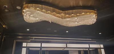 3000k Customized Pendant Lamp Crystal Glass Flush Mount High Ceilings Chandeliers