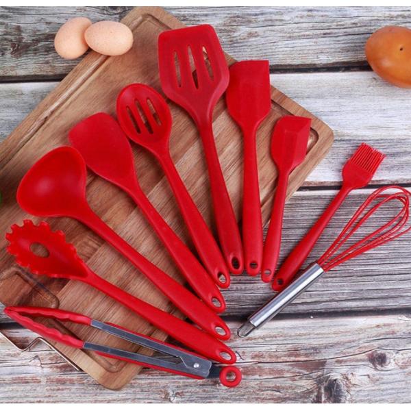 Silicone Kitchen Utensils 10-Piece Cooking Utensil Set Made Of FDA Grade