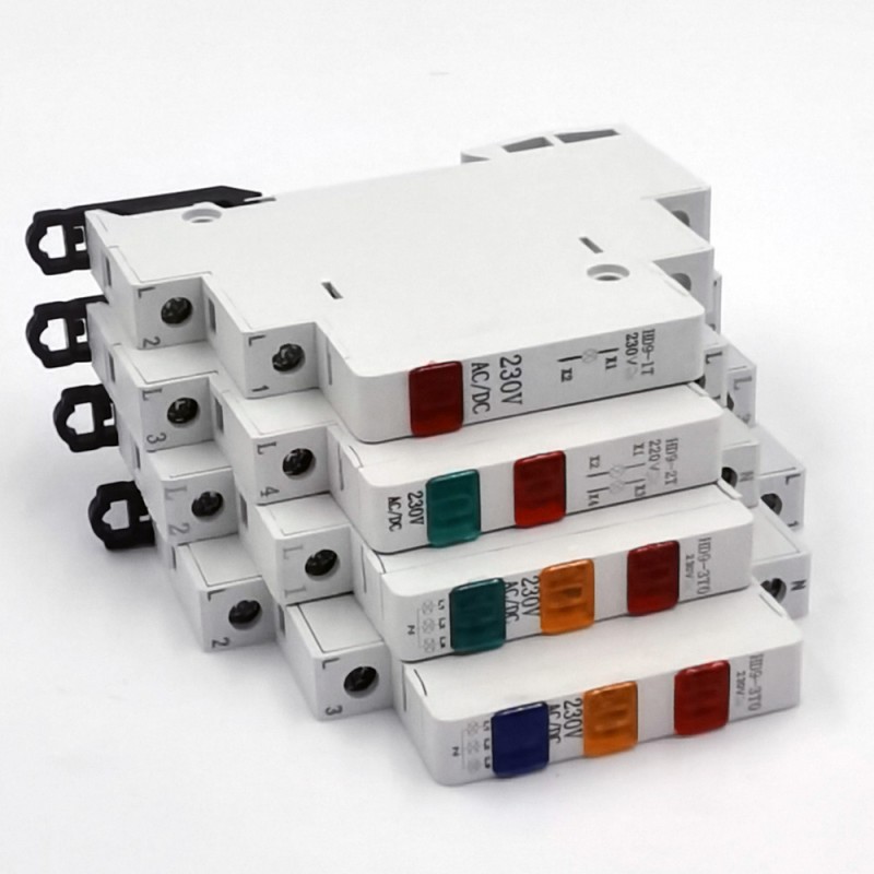 HD9-1T 230V AC/DC LED 9mm Signal Indicator Light Red/Yellow/Green/Blue/Multicolor Power Outage Warning Durable Plastic Metal CE