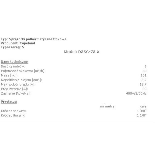 compresseur semi hermétique D3SC-75X de la réfrigération 7.5HP garantie de 1 an