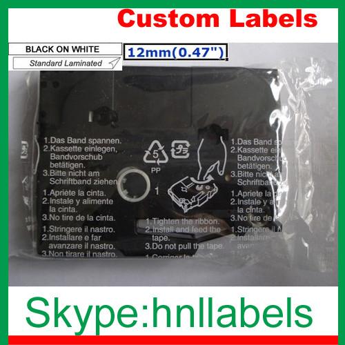 Black on White Label Tape Compatible Brother TZ-231 TZe-231 12mm*8m for P-Touch