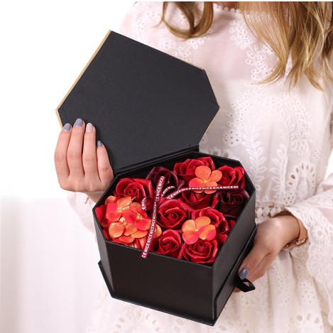 Pink Diamond Preserved Rose Flower Packaging Boxes Bouquet Box Handmade