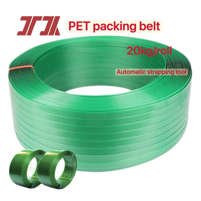 9-32mm PET strapping Green PP PET packaging strap  made from pneumatic strapping tools