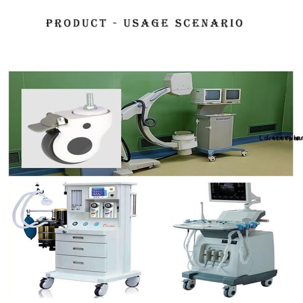 TPR Rubber Hospital Bed Caster Wheels Flat Plate Stem Locking Castor Wheel