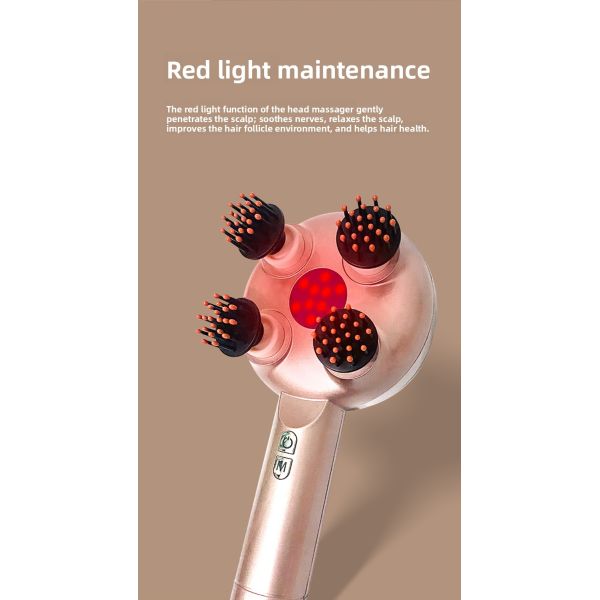 Deep Massage Handheld Electric Scalp Head Massager with 3 Speeds Vibrating 800mAh Battery and TYPE-C Charging