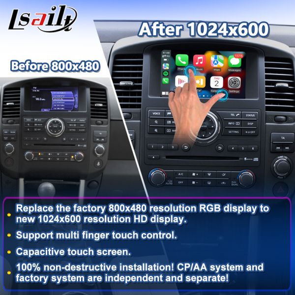 Lsailt Wireless Android Auto Multimedia Carplay Screen for 2008-2013 Nissan Pathfinder R51