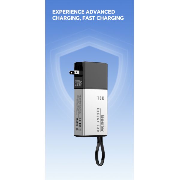 2 Type C Ports Wall Plug Power Bank Lithium Polymer Battery 10000mAh