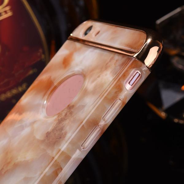Hard PC 3 in 1 Plating Border Marble Lines Back Cover Cell Phone Case For iPhone 7 7 Plus 6 6s Plus