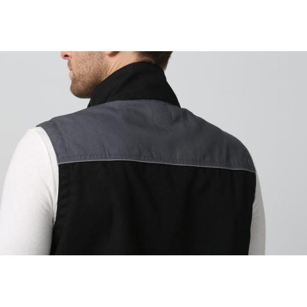 Цвет ткани 2 холста 6535 wirh жилета черной поковки весны шить multi карманы