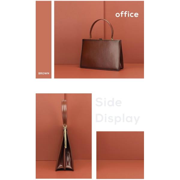 Real Leather Handbags Briefcase For Women Brown Genuine Leather Retro Handbag