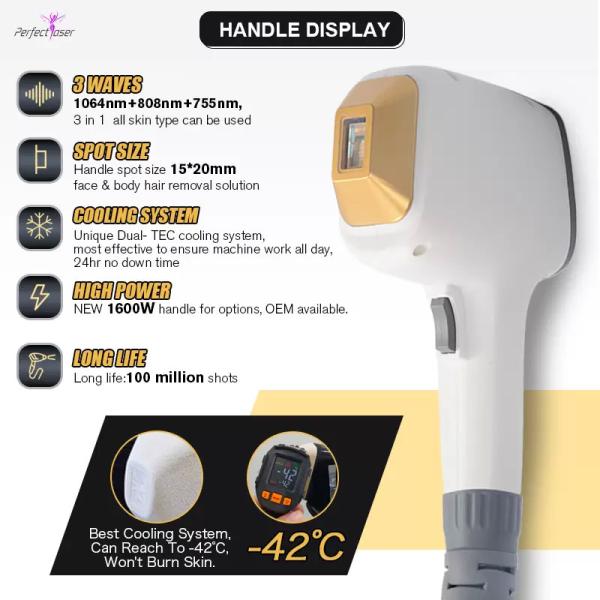 Platinum 808nm Diode Laser Hair Removal Machine Alexandrite Skin Rejuvenation