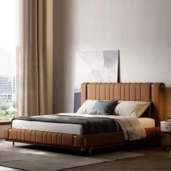 MDF Panel Type MOYI Leather Modern Double Design Wooden Queen Set Bedroom Set Luxury King Size Bed