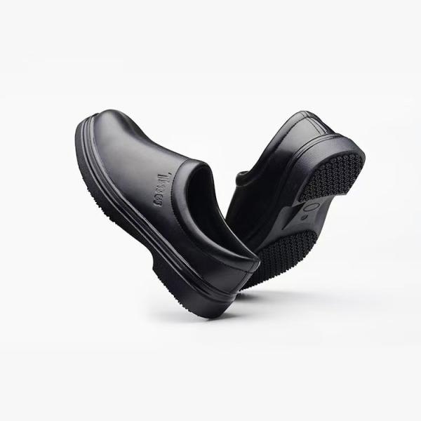 Chef Work Shoes Steel Toe Anti Smash Anti Puncture Casual Leather Shoes