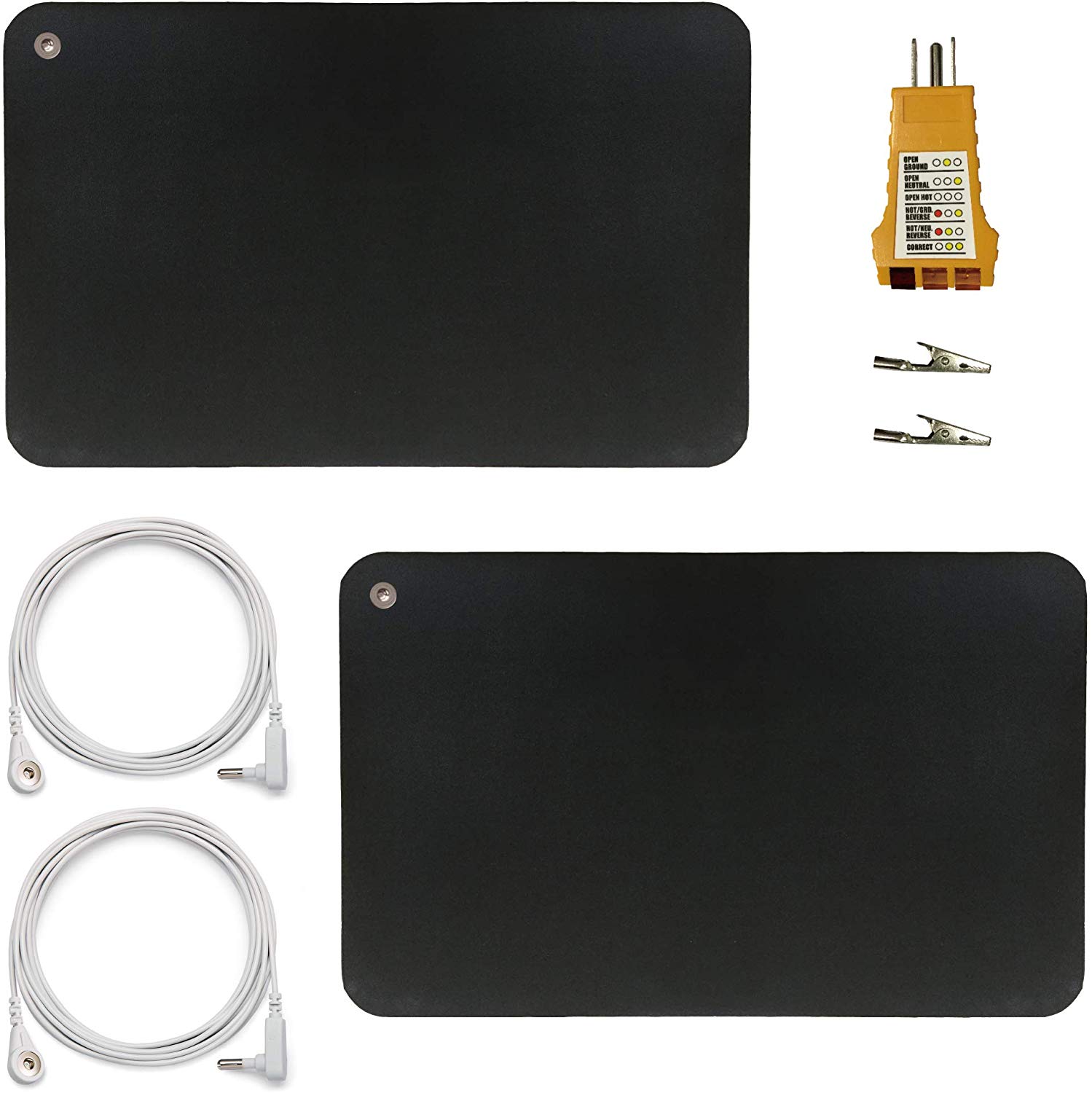 40*60cm Conductive Desk Foot Mat Grounding Earthing Anti-Slip Wellness Mats for Pain Relief Energy Sleep Inflammation Safety Kit