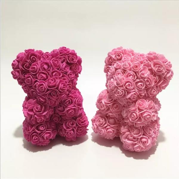 PE Roses Bear with More Colors Bear Roses for Christmas Gift  Rose bear China factory Valantines day gift