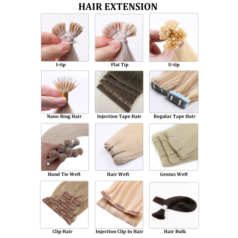 Fast Delivery Large Stock Hand Tied Wefts Double Drawn 100% Remy Human Hair Extensions Russian Hair Weaving Single Weft