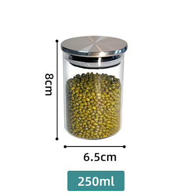 Stainless Steel Lid Glass Jar for Storing Dried Fruits Snacks and More in the Kitchen