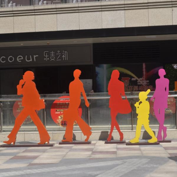 Girl Ballet Dancer Sculpture Stainless Steel Walking Man Art Sculpture