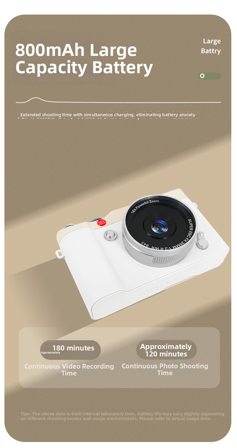 DLC  Digital Camera 64MP 4K Video Camera with 180° Flip Screen 16X Zoom WiFi Vlogging Camera for Students Beginners