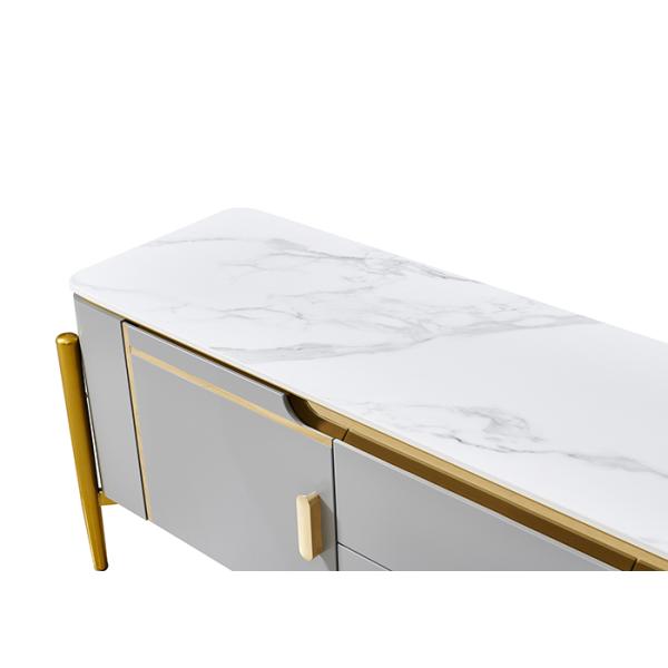 Marble Living Room Coffee Table TV Cabinet Set