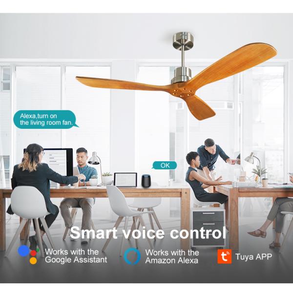 52 polegadas ventilador de teto sem luz Tipo de vento padrão com controle remoto e pás
