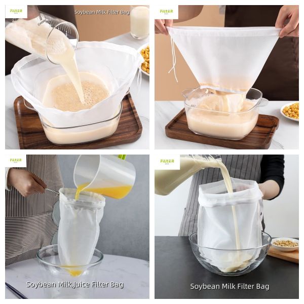 Foodgrade Nylon Juice Strainer Bag Washable Fine Mesh Filter for Fruit Vegetable Juice