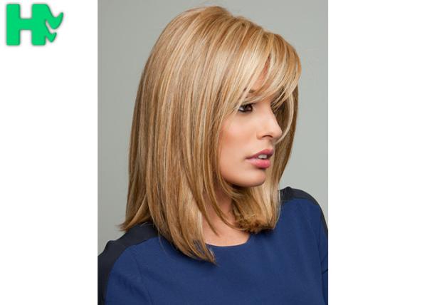 Celebrity Silky Straight Wave Synthetic Front Lace Wigs , 14 Inch Hair Wig For Women