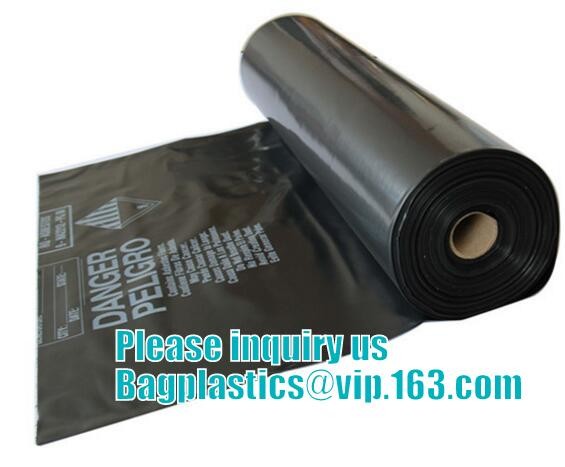 PE asbestos waste bags, Disposal Plastic Bag for Construction Waste, rubbish bag for asbestos fibers, bagplastics, bagea