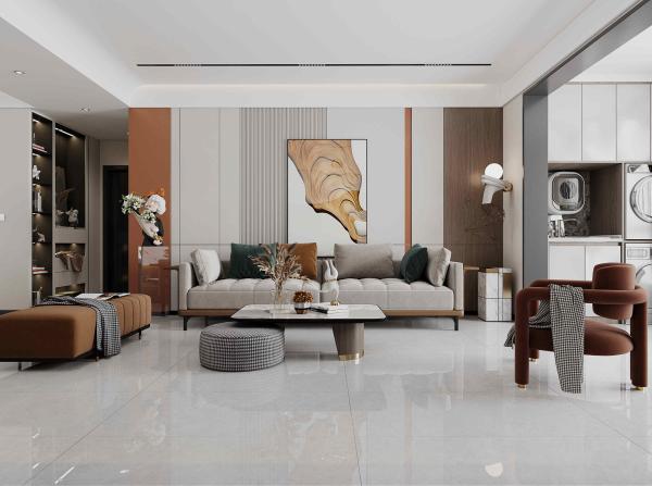 Gray W.A 0.05% 800x800mm Marble Polished Glazed Porcelain Tiles For Office Wear-resistance