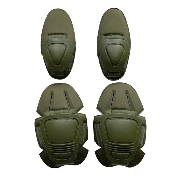 Функциональные одноразмерные регулируемые подложки для локтя и колена для защиты тела в горячем зеленом цвете