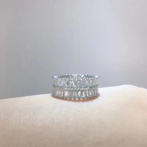 Wedding Moissanite Diamond Ring 925 Sterling Silver Cubic Zirconia Band Ring