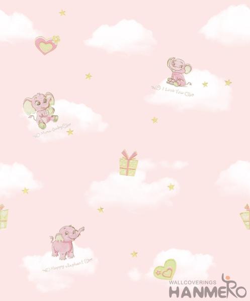 Elephant Cartoon Household Children Room Wallpaper PVC Wallcovering Chinese Factory Modern