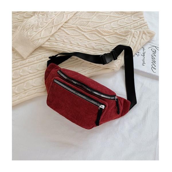 Unisex Corduroy Waist Bag for Running and Gym Featuring Customized Logo