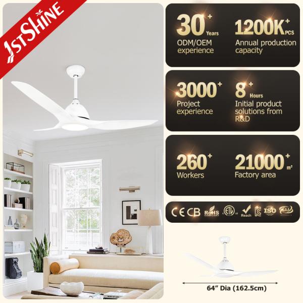 Ventilador de tecto de plástico com comando remoto e luz LED integrada de 18 Watt
