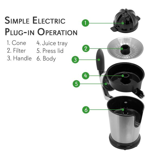 Low Noise CE ROHS GS Electric Citrus Juicer Squeezer Masticating Machine