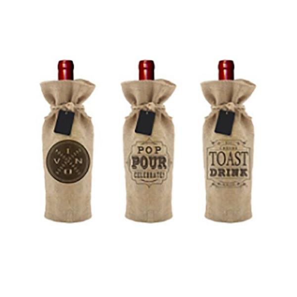 Screen Printing Wine Bottle Bags Personalized Wine Gift Bags With Drawstring