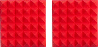 25*30cm Red PET Acoustic Foam For Music Studio Live House Decoration