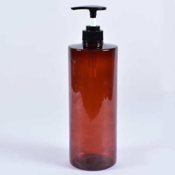 Sealing Type 1000ml Amber Plastic Pump Bottles PET Lotion Bottle Screen Printing