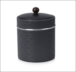 Free sample wholelsa manufacturer dia 225*270mm round shape double layer trash bin hotel leather