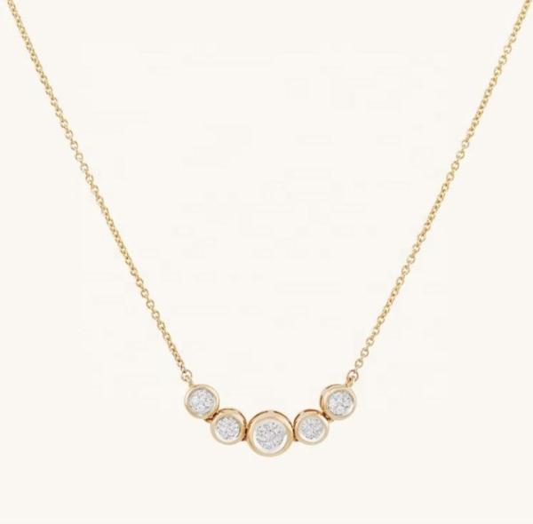 Collar de ouro de 18 quilates de Ródio Mulheres 1,2 mm Pendiente de ouro branco Cz