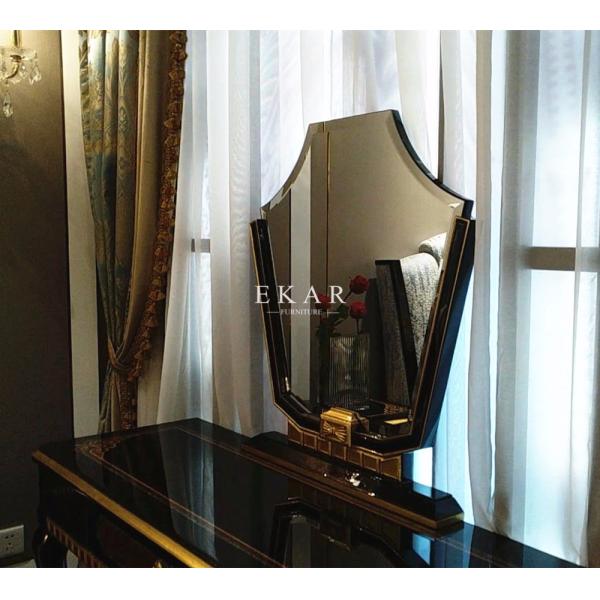 Luxury Wooden Dressing Table Antique Style Makeup Dresser With Mirror