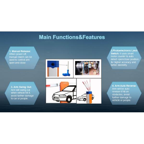 Барьер безопасностью стоянки мотора DC барьера заграждения доступа корабля безщеточный для гостиницы, платных ворот, торгового центра