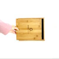 Wooden Bamboo Stash Box With Mirror Customized Jewellery Organiser Box