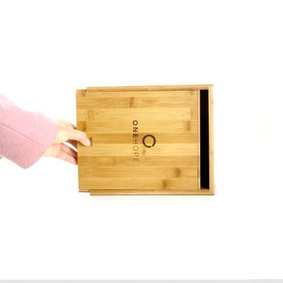 Wooden Bamboo Stash Box With Mirror Customized Jewellery Organiser Box