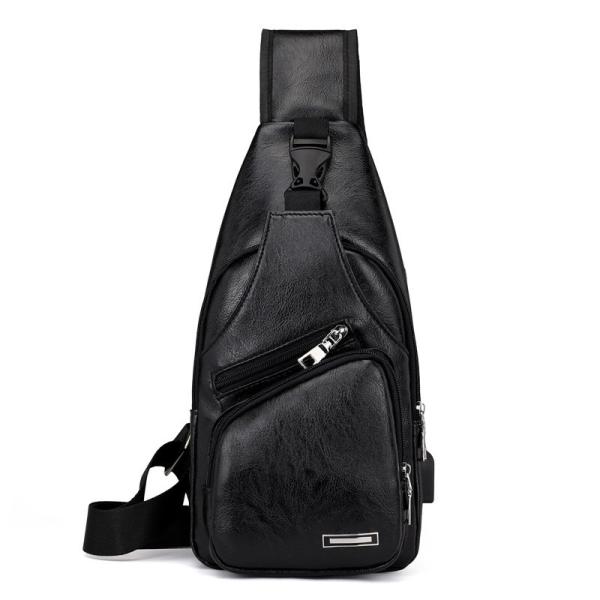 Unisex PU Leather Chest Bag for Men Customized Color Messenger Bag