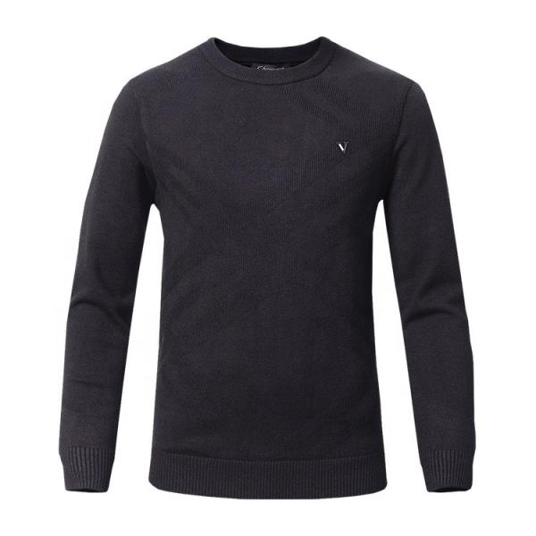 Custom Logo Round Neck Knit Pullover Sweater  Customizable Plain long Sleeve Winter Sweaters for Men