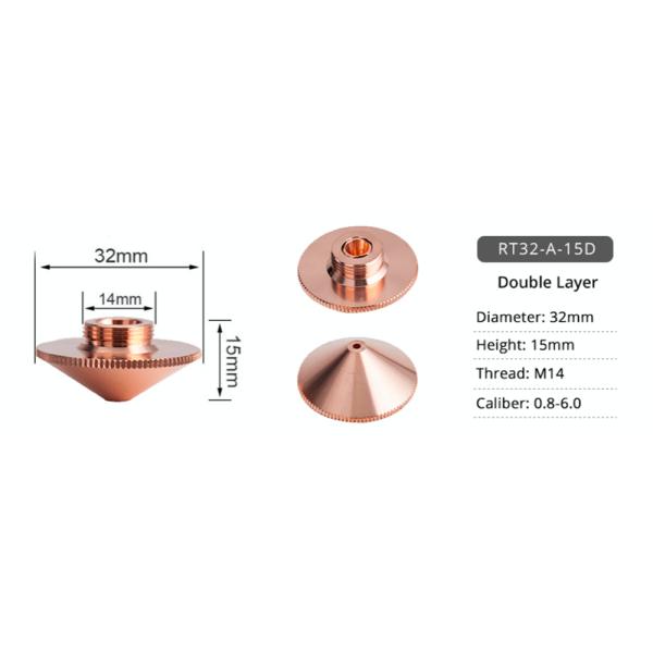 Bocais de cobre do laser do calibre dos acessórios 0.8-2.7mm do corte do laser para a máquina de corte do laser de Trunpf