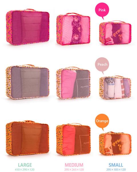Water Resistant Travel Organizer Bag Nylon 3pcs Set Packing Cubes Shape With Zipper