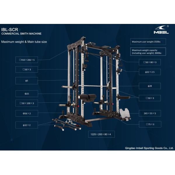 Bodybuilding Multi Functional Pull Up Bar Smith Machine Squat Rack with Cable Pulley